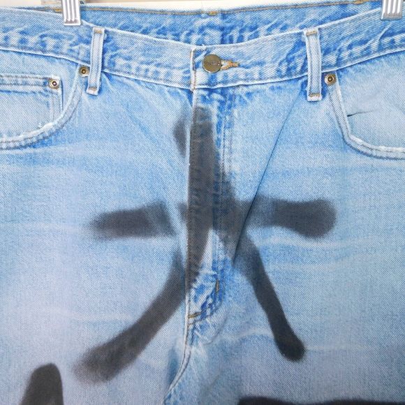 Carhartt Relaxed Fit Custom Art Jeans Size 40x30 5 Pocket Design Denim Logo - Picture 5 of 16